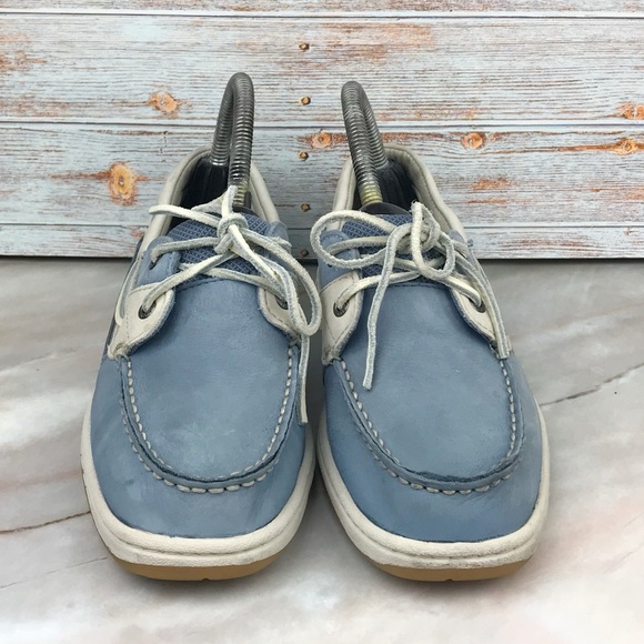 L.L. Bean Women's 2-eye Lakeside Boat Shoes in Blue/Gray size 8W - Picture 3 of 9